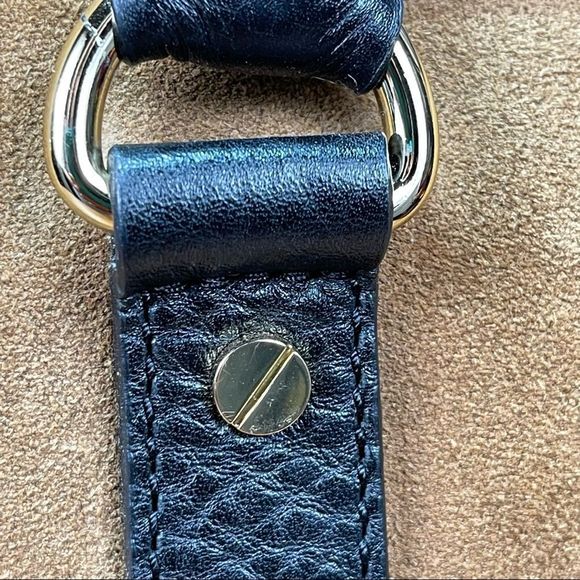 Michael Kors Hamilton Center Stripe East West Satchel Color Block Suede Lock Key - Picture 12 of 12